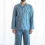 Pigiama Uomo Fantasia in Raso Extra Fine di Puro Cotone TC300 Klein